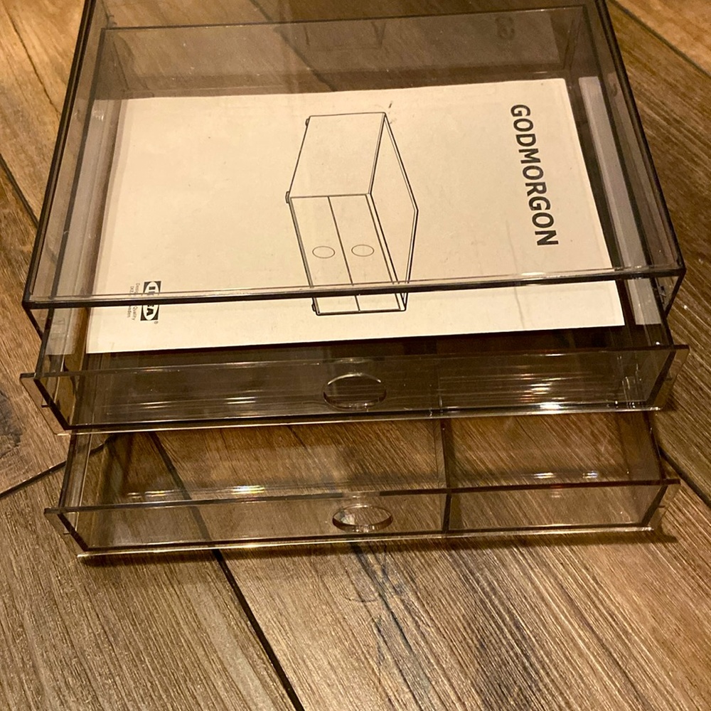 Acrylic jewelry and makeup organizer.  Brand new